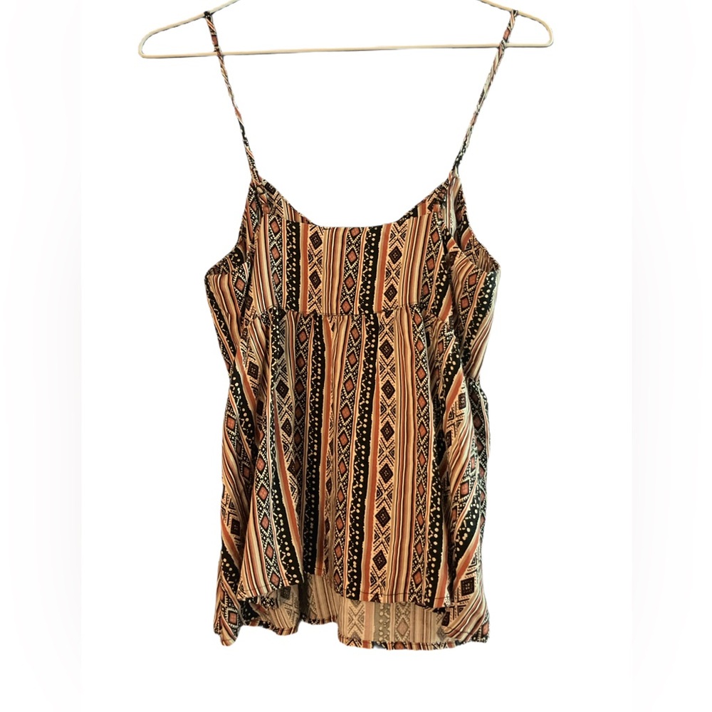 Forever 21 Women’s Small Spaghetti Strap Crop Top Multicolored Boho Blouse